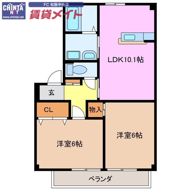 エスペランサIV(2LDK/1階)の間取り写真