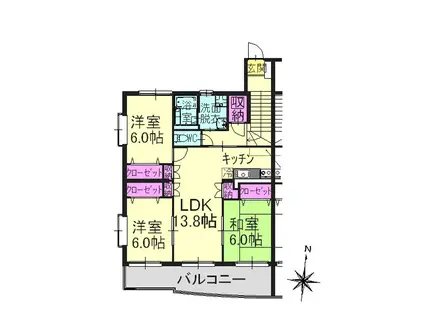 アネシス(3LDK/2階)の間取り写真