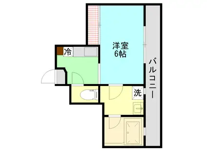 冬木ビル(1K/2階)の間取り写真