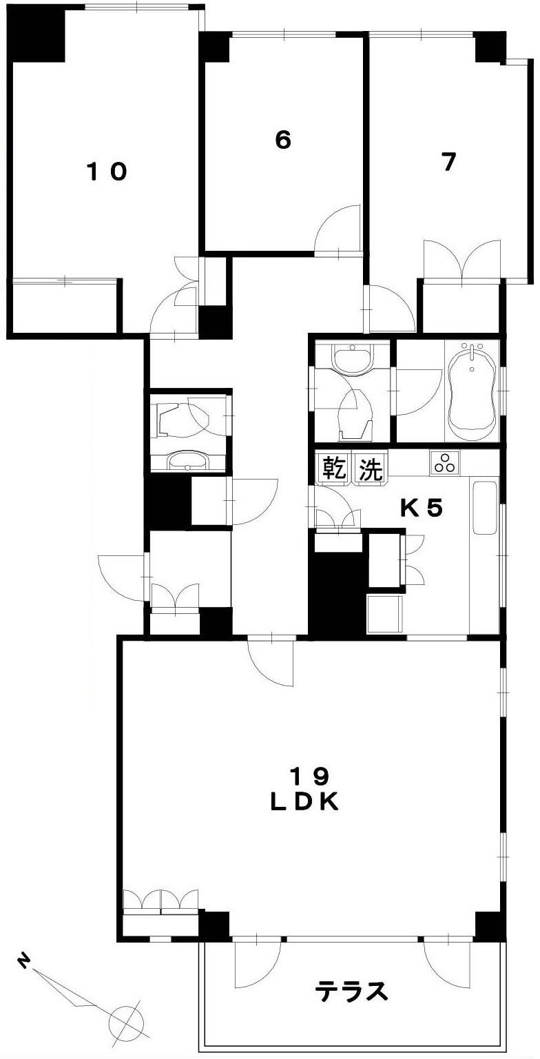 リズ都立大NO.II(3LDK/1階)の間取り写真