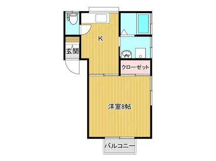 ミッキーハウス3(1K/1階)の間取り写真