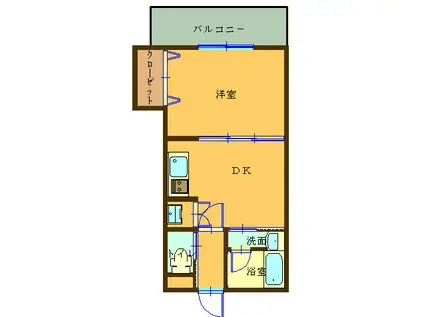 クレアージュ瀬戸越(1DK/3階)の間取り写真