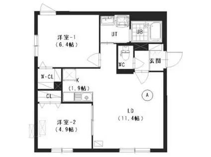 ラピスブラオ二十四軒(2LDK/3階)の間取り写真