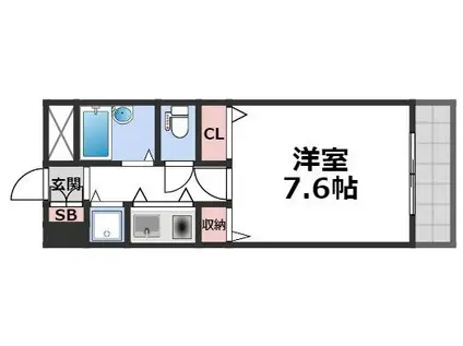 サンモール(1K/6階)の間取り写真