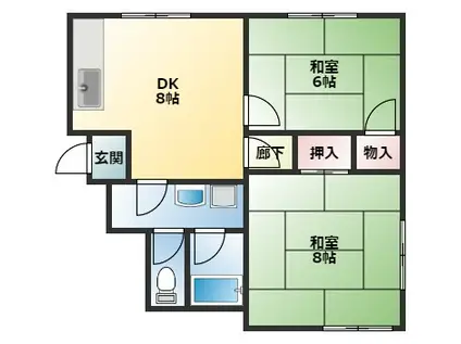 サンハイツ(2DK/2階)の間取り写真