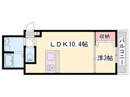 ブロンテ東加古川II(1LDK/2階)の間取り写真