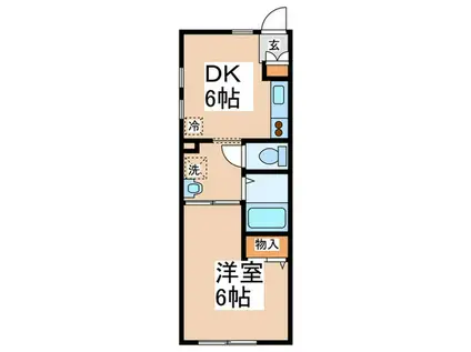 エステート長津田V棟(1DK/1階)の間取り写真