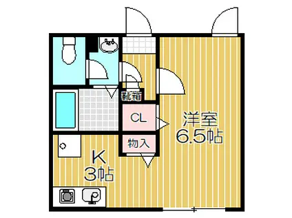 パレ・ドール旗の台(ワンルーム/2階)の間取り写真