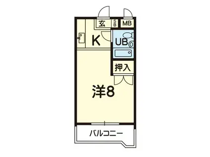 シャルム熊本NO.1(1K/2階)の間取り写真