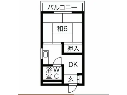 豊里丸富マンション(1DK/5階)の間取り写真