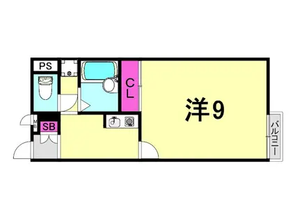 レオネクストセリバテール仁川II(1K/2階)の間取り写真