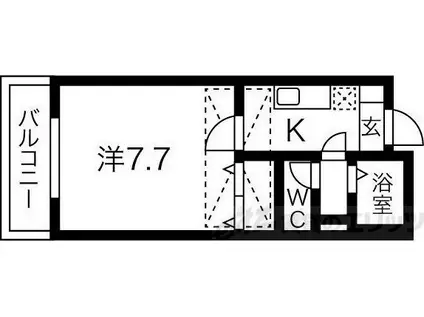 カルム香川III(1K/3階)の間取り写真