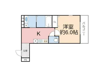 フジパレス今川駅東Ⅱ番館(1K/1階)の間取り写真