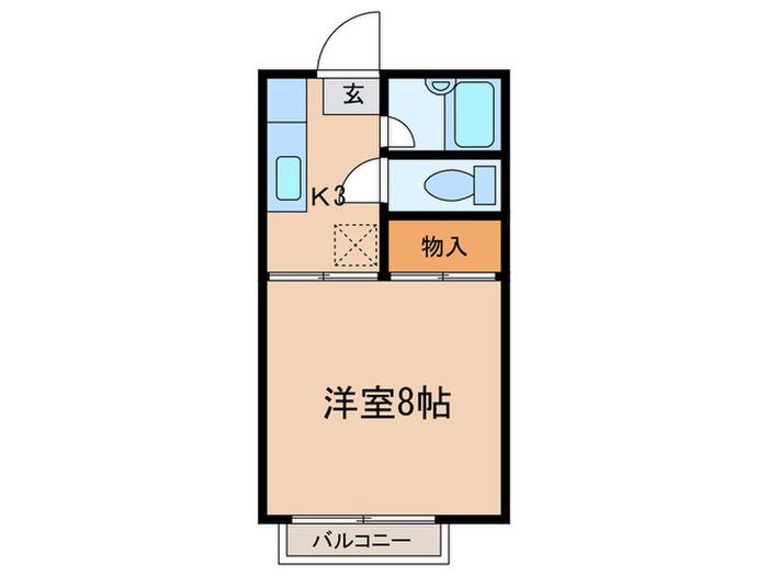 フレアパーク(1K/1階)の間取り写真