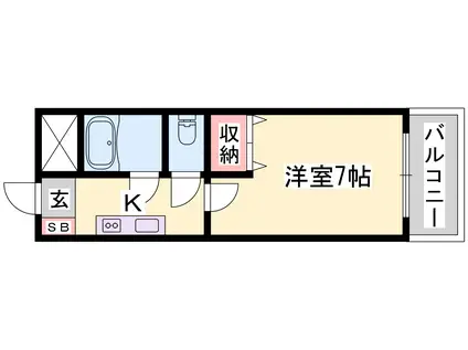 メゾン・ド・姫路野里(1K/3階)の間取り写真