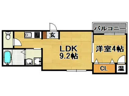 F MIRAI KANOA(1LDK/2階)の間取り写真