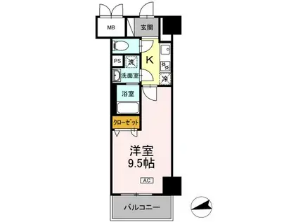 静岡市葵区鷹匠プロジェクト(1K/3階)の間取り写真