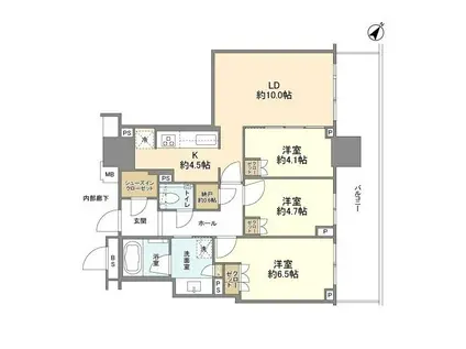 ブランズタワー豊洲(3LDK/11階)の間取り写真