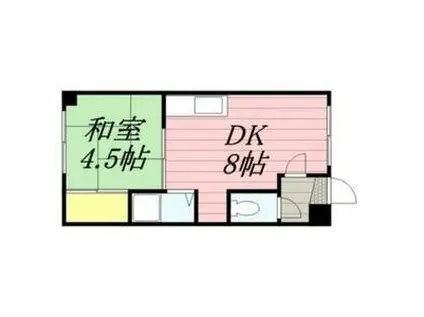 マンション白樺(1DK/3階)の間取り写真