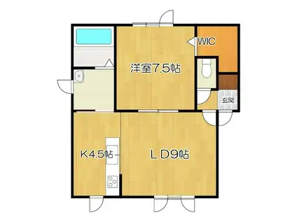 COCOI(1LDK/2階)の間取り写真