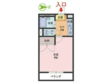 FREUDEN(1DK/2階)の間取り写真