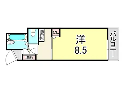 シード1(1K/2階)の間取り写真