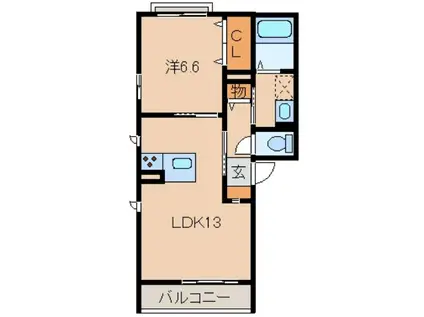 シャーメゾンWILL(1LDK/3階)の間取り写真