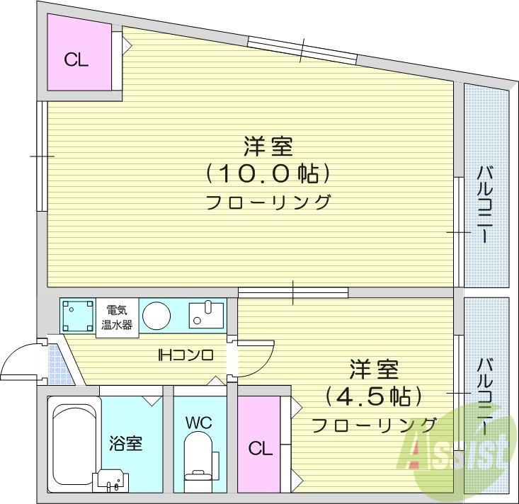 BRIO TERACCE 泉中央(2K/4階)の間取り写真