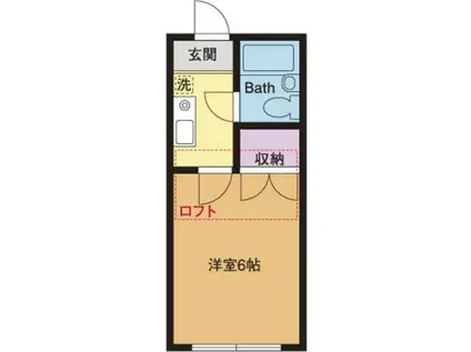 サンハイツ妻田A(1K/1階)の間取り写真