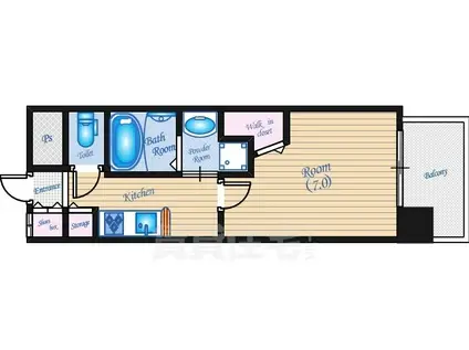 ステイサム舟入中町(1K/6階)の間取り写真