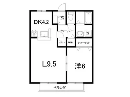 IVY COURT(1LDK/2階)の間取り写真