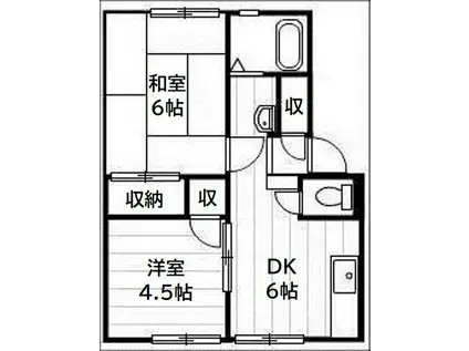 メゾンセンチュリー(2DK/1階)の間取り写真