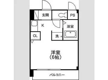 リバティーハイツ(1K/2階)の間取り写真