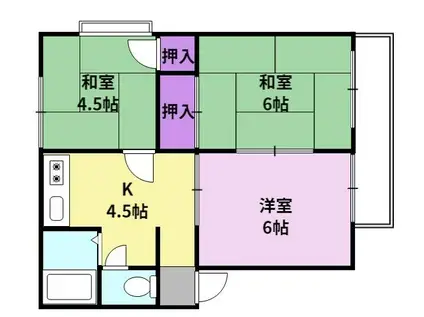 エステート中園(3DK/1階)の間取り写真