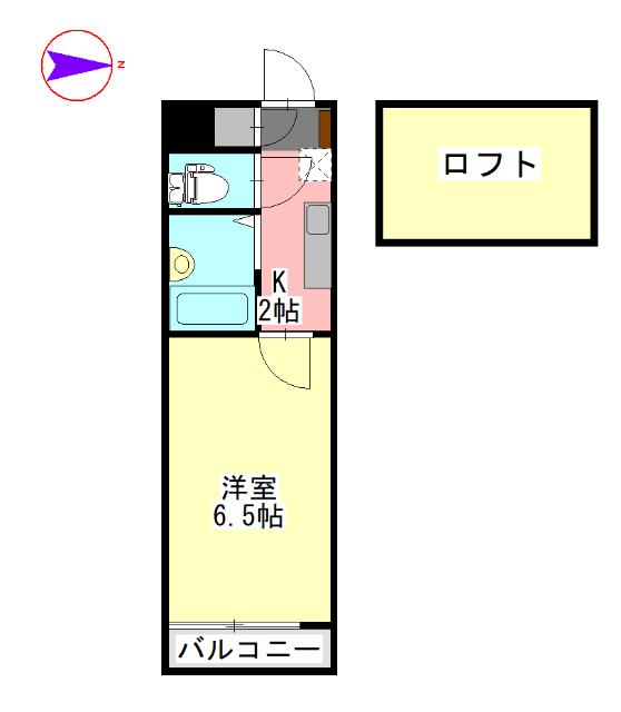 メゾンMASAKI(1K/4階)の間取り写真