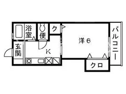 ハイブリッジ湘南II(1K/1階)の間取り写真