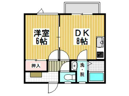 メゾンエムサ(1DK/2階)の間取り写真