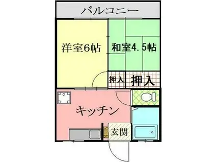 たま川コーポ(2K/1階)の間取り写真