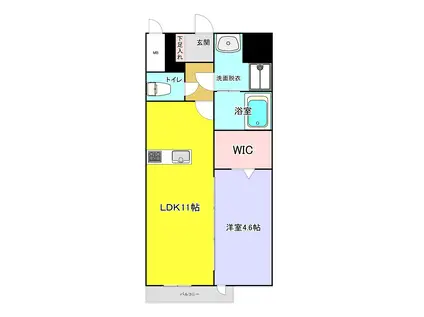 グレイスピア菊陽6(1LDK/1階)の間取り写真