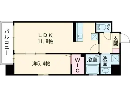 MUU.黒崎(1LDK/7階)の間取り写真