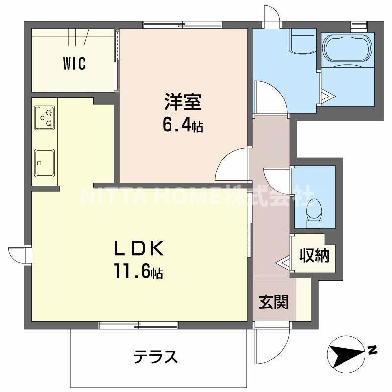ブランシェ広峯(1LDK/1階)の間取り写真