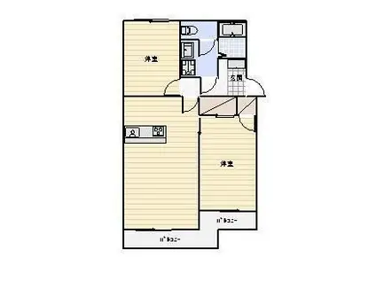 ローザンヌ II(2LDK/2階)の間取り写真