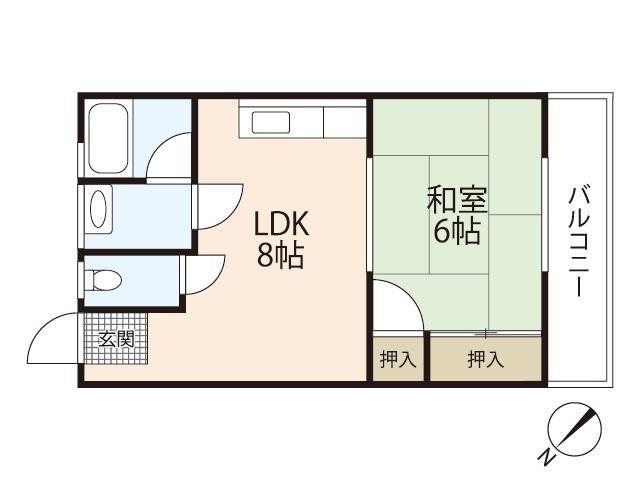 泉コーポ(1LDK/2階)の間取り写真
