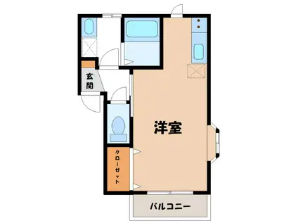 ハイツヴェガ(ワンルーム/2階)の間取り写真