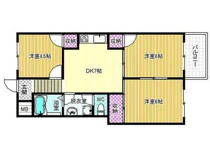 SAMURAIマンション(3DK/4階)の間取り写真