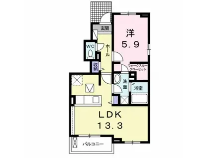 ブリッサ B(1LDK/1階)の間取り写真