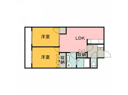 サニーヒルズ(2LDK/2階)の間取り写真