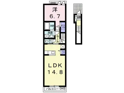 ブリッサ(1LDK/2階)の間取り写真