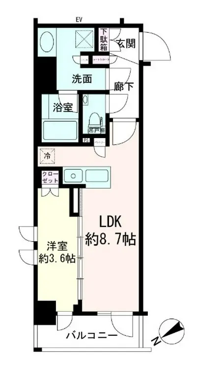 デュオステージ下落合 1階階 間取り