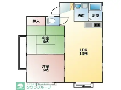 バウKS(2LDK/1階)の間取り写真